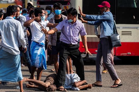 Supporters of Myanmar coup attack rivals in Yangon - LiCAS.news | Light ...