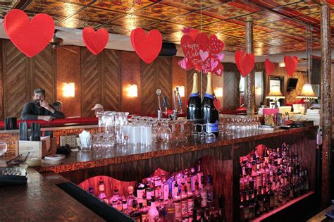 Valentine's Day decorations behind the bar at Marie's Pizz… | Flickr