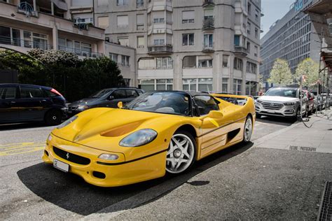 Photo of the Day: Stunning Yellow Ferrari F50 in Geneva! - GTspirit