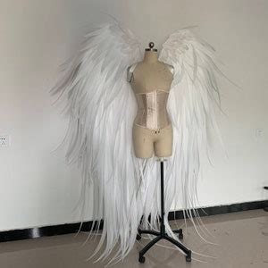 Handmade White Angel Feather Wings for Photography Shooting Cosplay Costume Model Props Festival ...