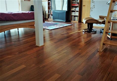 Dark Brown Teak Wooden Flooring, Surface Finish: Glossy, Thickness: 16 Mm, Rs 58 /square feet ...