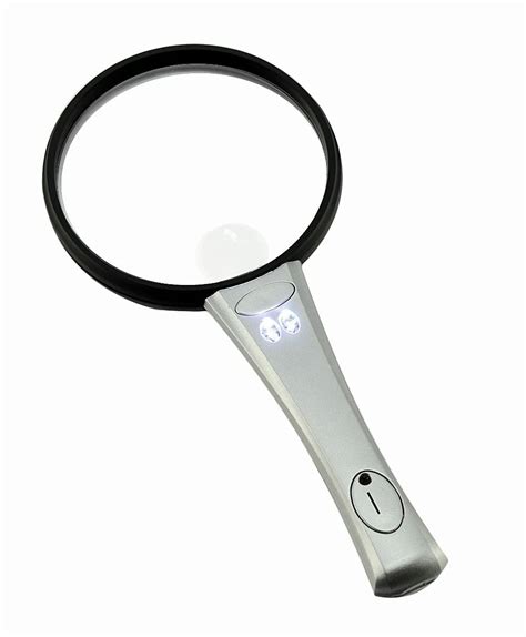 10x 20x Bifocal Double Lens Handheld 90mm Illuminated Magnifier Magnifying Glass Loupe With 2 ...