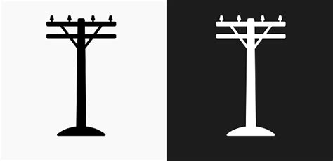 Electric Pole Icon On Black And White Vector Backgrounds Stock Illustration - Download Image Now ...