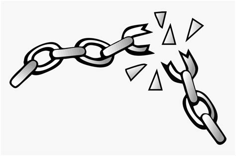 Broken Chains Clipart Drawing Clip Art - Easy Broken Chain Drawing, HD Png Download - kindpng