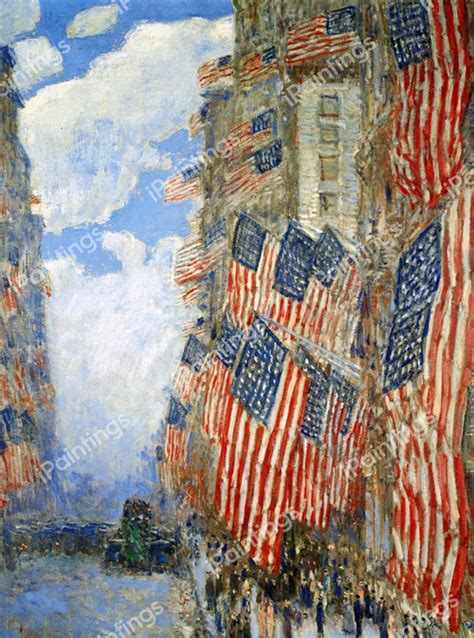 A Celebratinon on the Fourth of July, 1916 Painting by Childe Hassam Reproduction | iPaintings.com