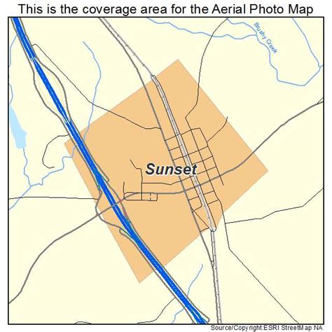 Aerial Photography Map of Sunset, TX Texas