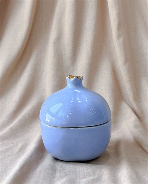 Blue Round Ceramic Trinket Boxes, Pattern : Plain at Best Price in ...