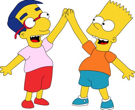 Bart and Milhouse Hi Five | Bart and lisa simpson, Bart, Milhouse