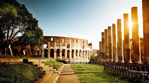 Rome's Imperial Fora at Sunset - HD Wallpaper