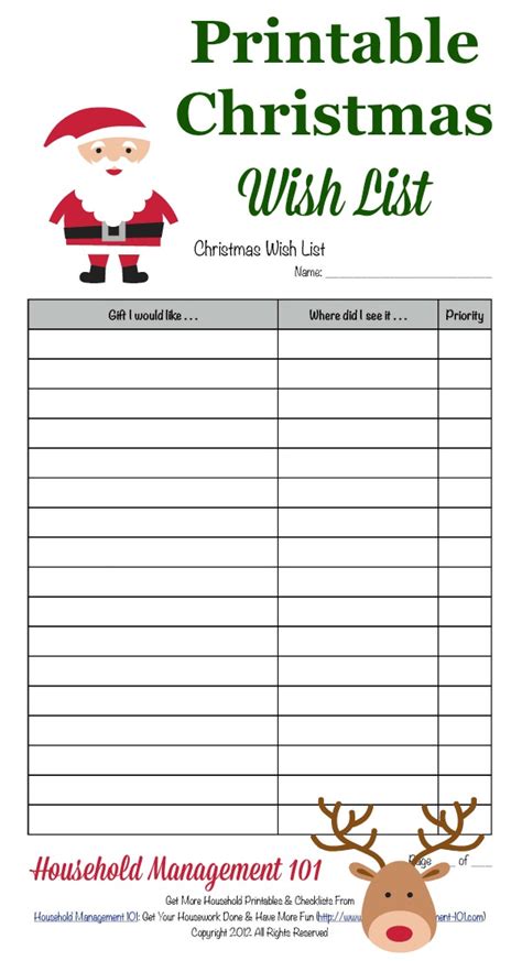 Free Printable Christmas Wish List For Kids & Adults