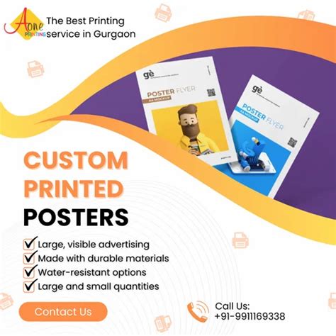 Poster Printing Services in Gurugram by A One Printing Company | ID: 2852912488991