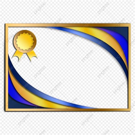 a golden award seal with blue and yellow waves on the border, hd png