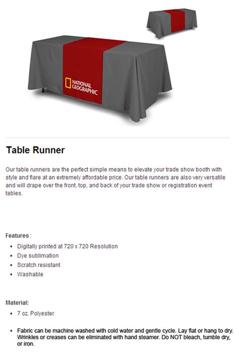 Printed Table Runner | Trade Show | GBCJ | Los Angeles, CA