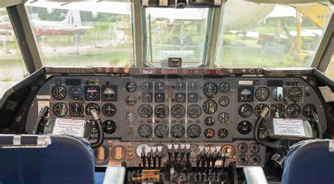 Vintage Aircraft Cockpit with Instruments