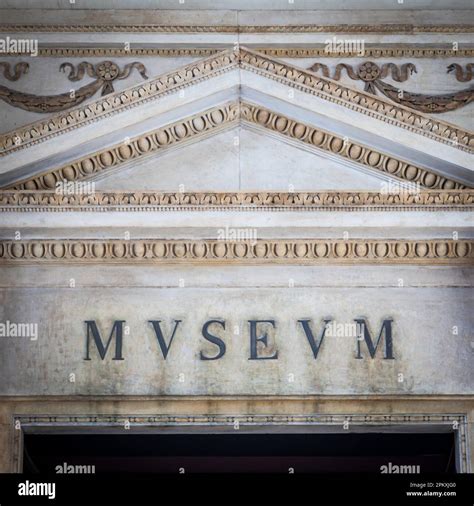 Detail of an old Museum sign in Italy - almost 200 years old Stock Photo - Alamy