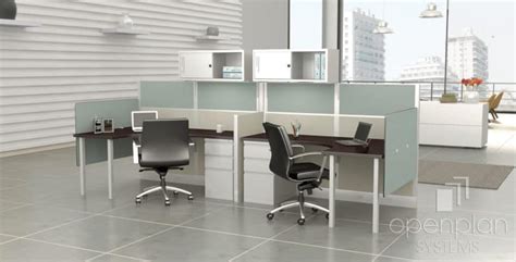 Open Cubicle Workstation For 2 People w/ Storage Cabinet | Joyce