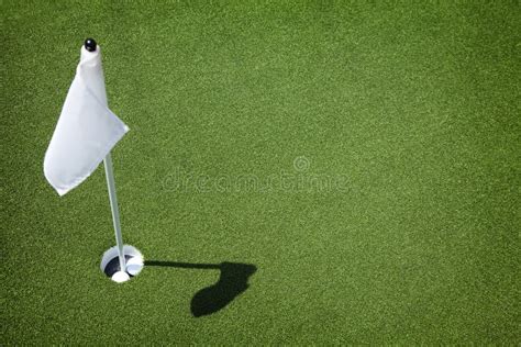 Golf Course Green - Hole and Flag Stock Image - Image of leisure ...