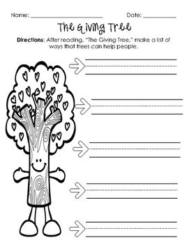 The Giving Tree Comprehension FREEBIE by Katlin Chubb | TpT