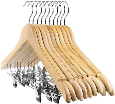 Tosnail 10-Pack Wooden Suit Hanger With Clips | Storables