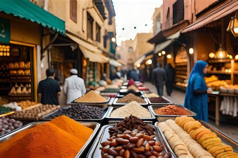 Premium Photo | A market in marrakech with spices and spices