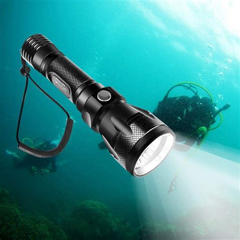 Scuba Diving Flashlight - 1200 Lumen XM-L2 80M Waterproof Underwater Torch Bright Safety Light ...