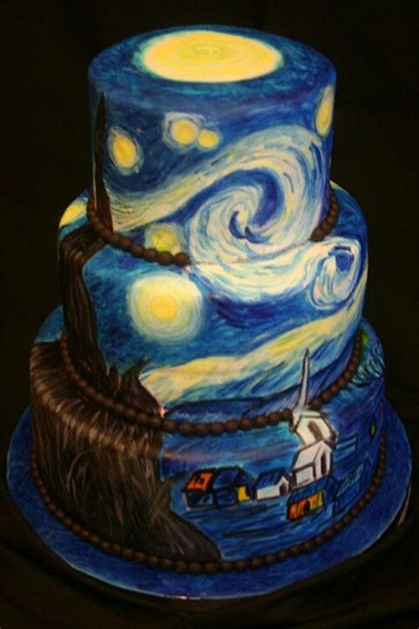 Starry night wedding cake | Cakes | Pinterest | Starry nights, Wedding ...