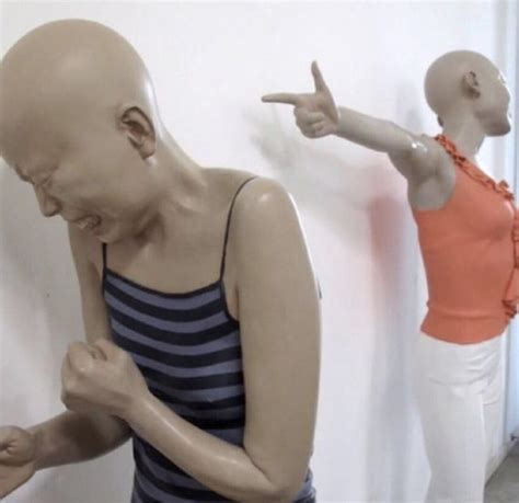 Mannequin pointing meme | Mannequin Pointing at Crying Mannequin / This ...