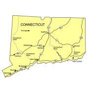 Connecticut US State PowerPower Map, Highways, Waterways, Capital and ...