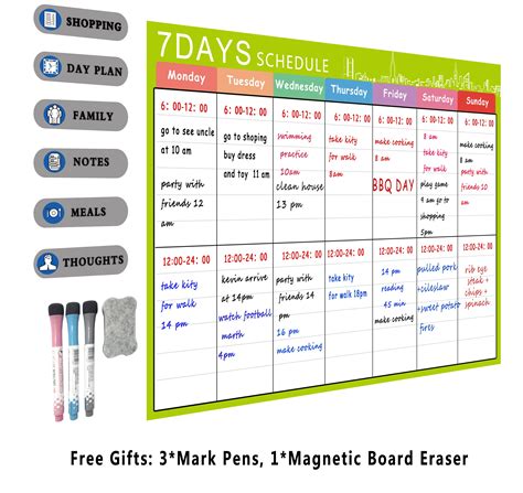 Buy Kids Magnetic Dry Erase Planner Board for Refrigerator A3 Magnetic Whiteboard Family ...