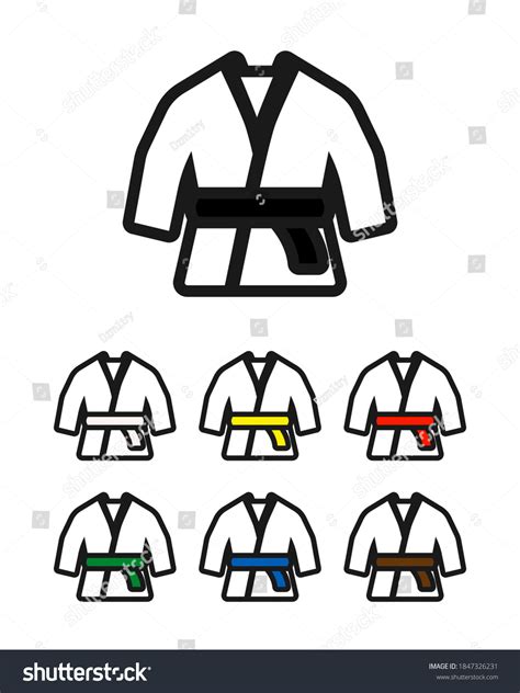 Karate Suit Belt Icon Set Clipart Stock Vector (Royalty Free) 1847326231