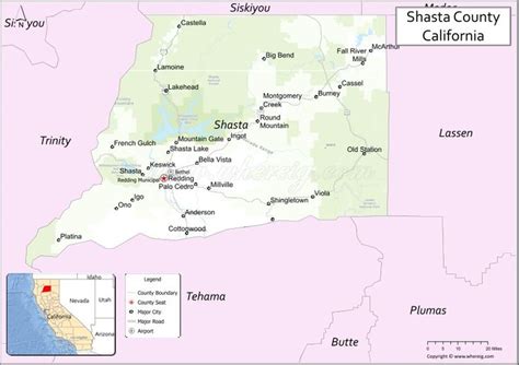 Map of Shasta County, California - Where is Located, Cities, Population, Highways & Facts