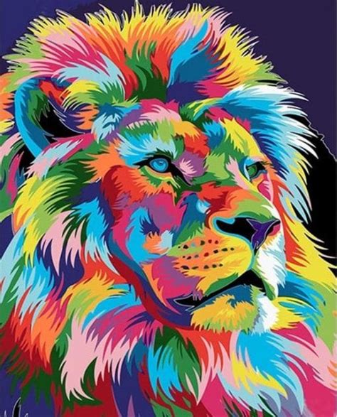 Colorful Lion – Animals Paint By Number - Num Paint Kit