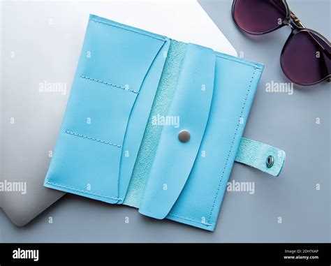 Grey leather purse hi-res stock photography and images - Alamy