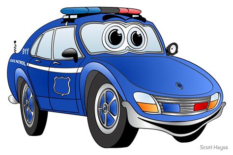 "State Patrol Car Cartoon" by Graphxpro | Redbubble