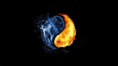 Water and fire-themed yin yang symbol HD wallpaper | Wallpaper Flare