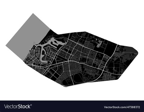 Ajman black map administrative territory Vector Image