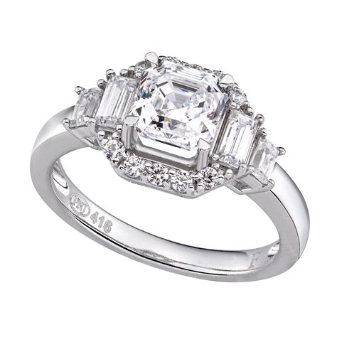 Cushion Cut Diamond Ring in 10K White Gold