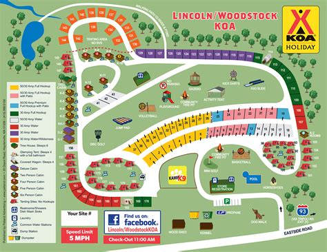 Woodstock, New Hampshire Campground Map | Lincoln / Woodstock KOA Holiday