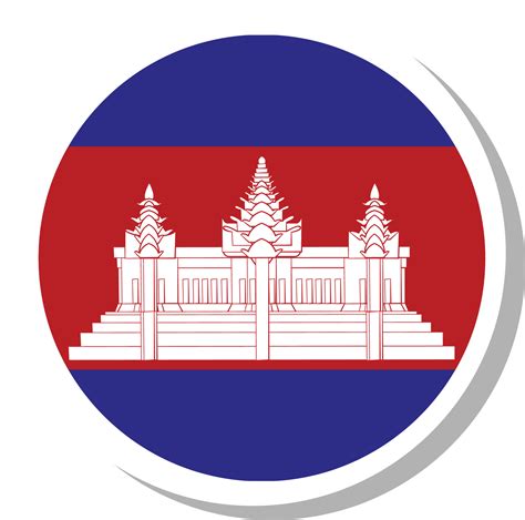 Cambodia flag circle shape, flag icon. 16707560 PNG