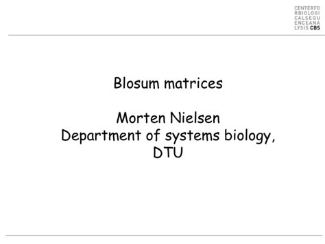 Blosum scoring matrices