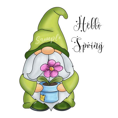 Gnome Digital Download PNG. Spring Gnome Clipart. Sublimation | Etsy