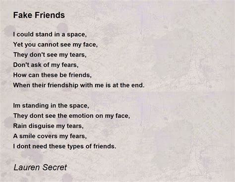 Fake Friends Real Friends Poem