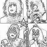KISS Rock Band SET OF 10 Various Coloring Pages Volume  Etsy sketch template