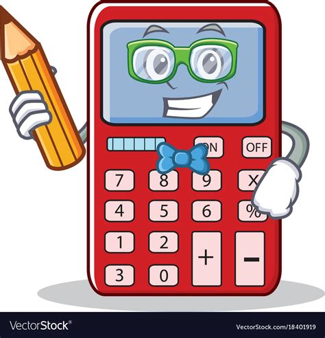 Student cute calculator character cartoon Vector Image