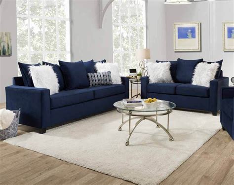 Andrew Indigo Blue Sofa and Loveseat | Urban Furniture Outlet | Blue furniture living room, Blue ...