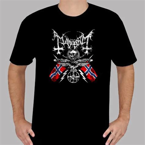 New MAYHEM Black Metal Band Logo Men's Black T Shirt Size S to 3XLHip Hop Short Sleeve-in T ...