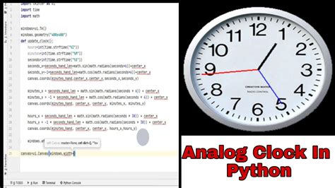 ANALOG CLOCK IN PYTHON 🕒 | HOW TO CREATE CLOCK IN TKINTER IN PYTHON | #shorts - YouTube