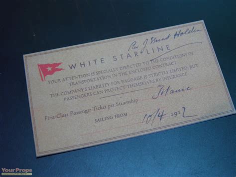 Titanic First Class Passenger ticket prop replica replica movie prop