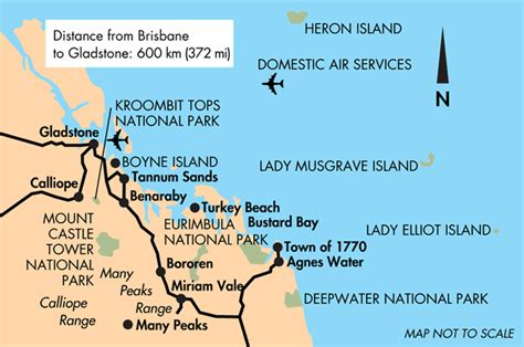 Gladstone Map, Including Islands - Queensland Australia