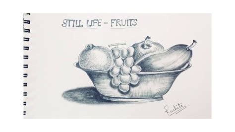 Still life (Pencil shading)-Fruit Basket - YouTube